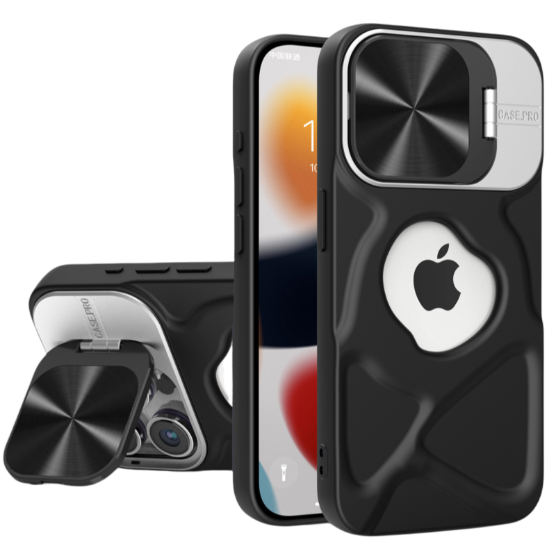 CD Groove Texture，Hidden Lens Stand，MagSafe-Ready iPhone Case