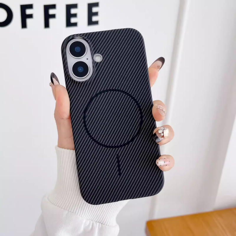 Carbon Fiber Texture, Ultra-Slim Open Edge, Fine Magnetic Ring iPhone Case