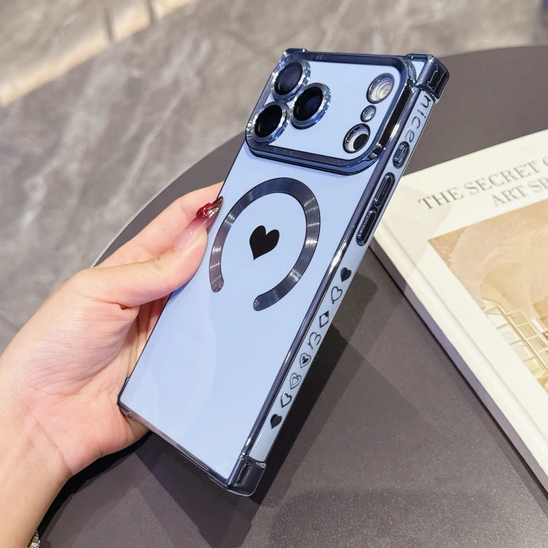 FANGCASE iPhone 17 Pro Max Heart Magnetic Case in Skyline Blue, updated 2025 real machine mold with precise camera cutouts.