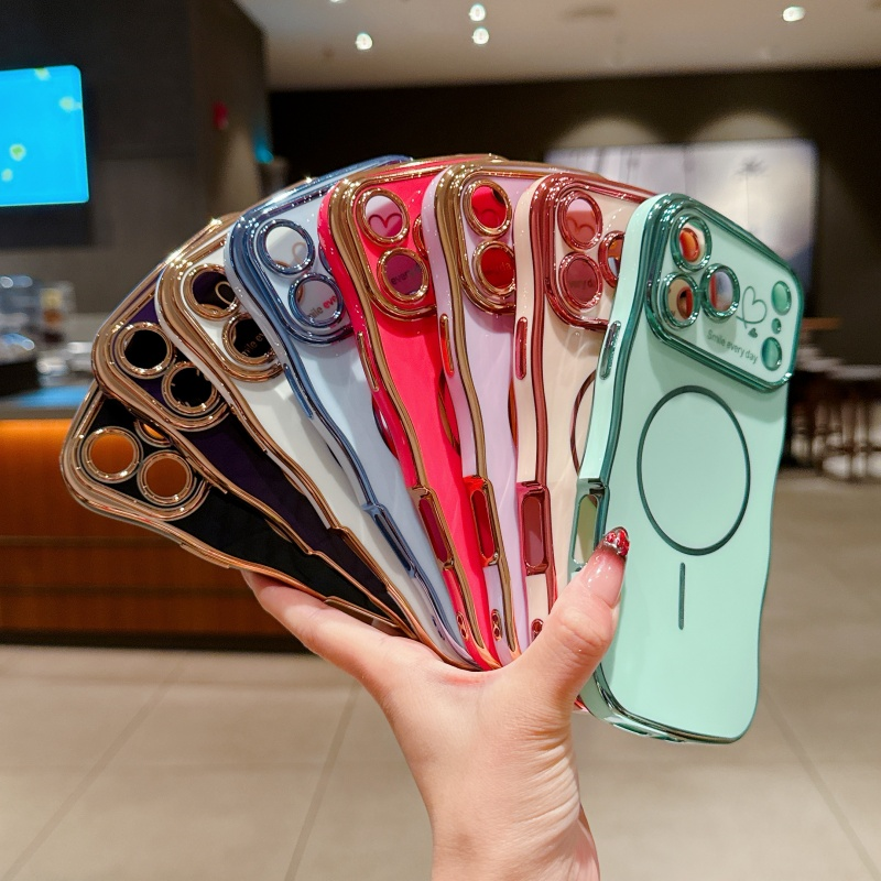 Fan display of eight colorful “Smile Every Day” magnetic iPhone 17 Series cases in multiple colors.