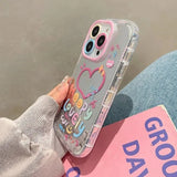 Dopamine Cute Mirror iPhone Case – Colorful Love Design, Full Protection for Women