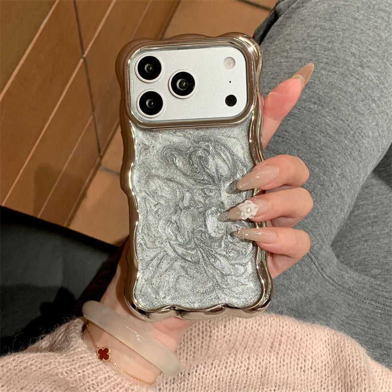 Wavy Glitter Phone Case – Full Coverage Sparkle Protective Case for iPhone