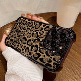 Fangcase Leopard Print Shockproof Phone Case – Full Cover, Anti-Drop, Stylish Women’s iPhone Case