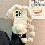 Plush Bunny iPhone Case – Cozy Cute Faux Fur Phone Case for Winter