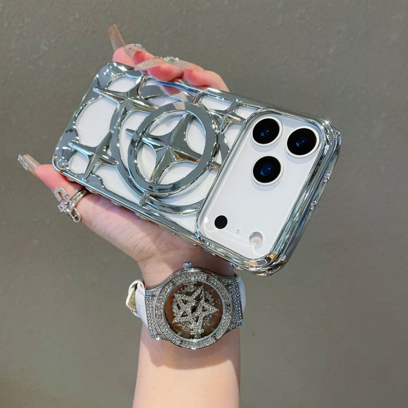 Hollow Magnetic Phone Case | MagSafe Compatible Metal Finish Case