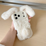 Plush Bunny iPhone Case – Cozy Cute Faux Fur Phone Case for Winter
