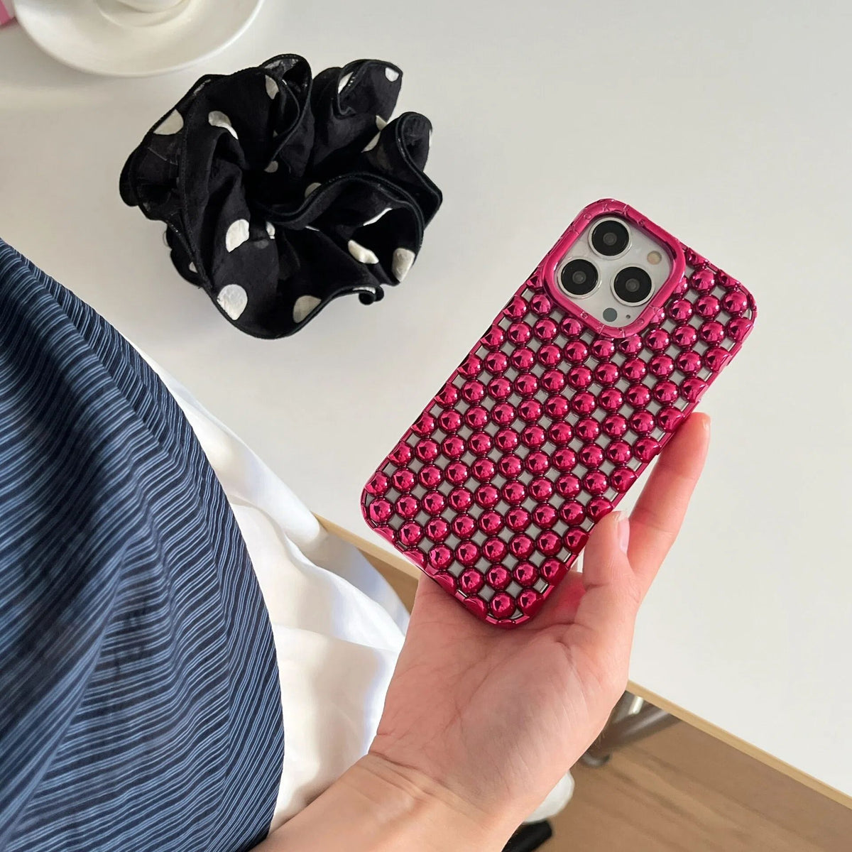 Metallic Pearl iPhone Case – Statement Style & Full Protection