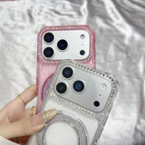 Glitter MagSafe Phone Case for Women | Rhinestone Stand Case for iPhone 14–17 Pro Max | Fangcase
