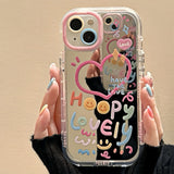 Dopamine Cute Mirror iPhone Case – Colorful Love Design, Full Protection for Women