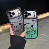 Hello Bear Gradient iPhone Case – Soft Glow, Full Protection & Removable Glitter Insert