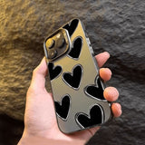 🖤Fangcase Cute Heart Matte Phone Case – Full Protection Anti-Fingerprint Case for Girls