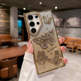 Samsung Galaxy S26 / S26 Ultra Butterfly Shimmer Case – Crystal Rhinestone Gradient Full Cover (Pre-Order)