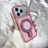 Glitter MagSafe Phone Case for Women | Rhinestone Stand Case for iPhone 14–17 Pro Max | Fangcase