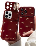 💖Lucky Bow Mirror iPhone Case – Flip Mirror, Stand & Full Protection