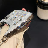 iPhone Case with Strap, 3D Crystal Design, Full Coverage Protection & Handheld Style