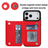 Stylish Wallet Case for iPhone 15–17 Soft PU Leather Flip Cover with Card Holder & Secure Magnetic Closure