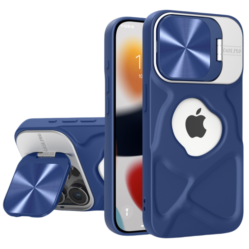 CD Groove Texture，Hidden Lens Stand，MagSafe-Ready iPhone Case