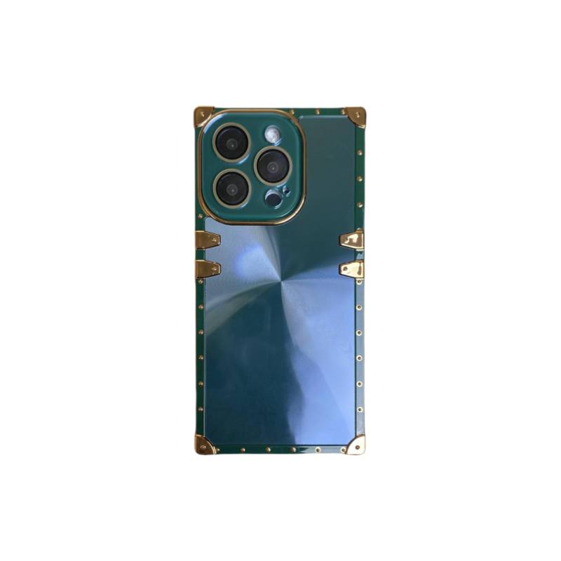 Electroplated Square iPhone Case with CD Texture and Crystal Bezel