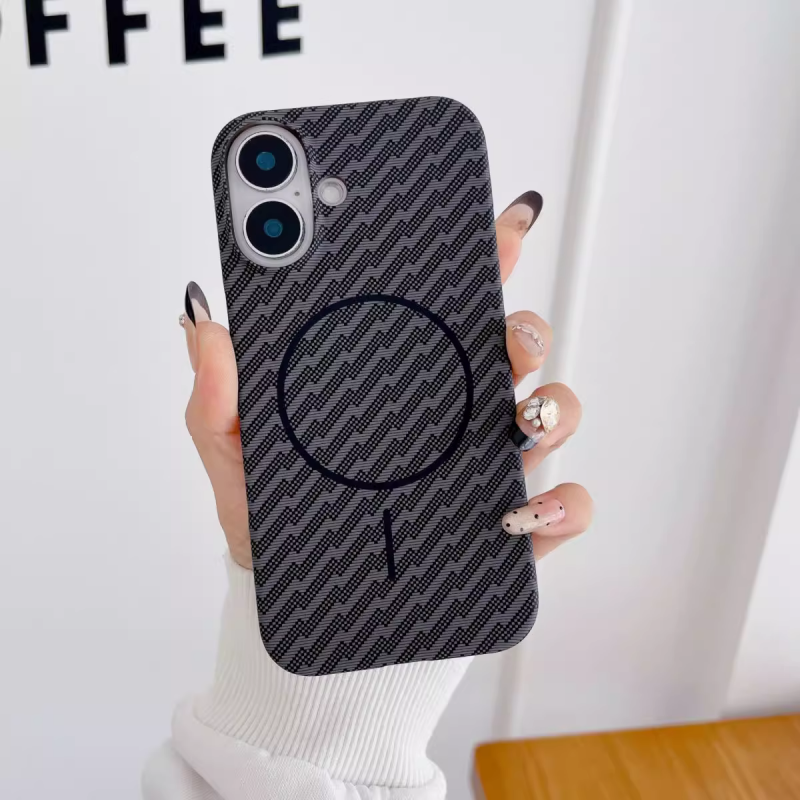 Carbon Fiber Texture, Ultra-Slim Open Edge, Fine Magnetic Ring iPhone Case