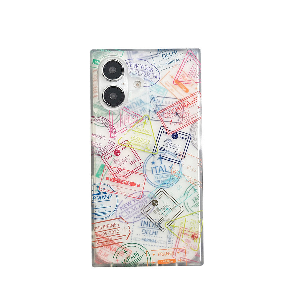 Vintage Travel Stamp iPhone Case with Full Coverage Protection & Slim Fit