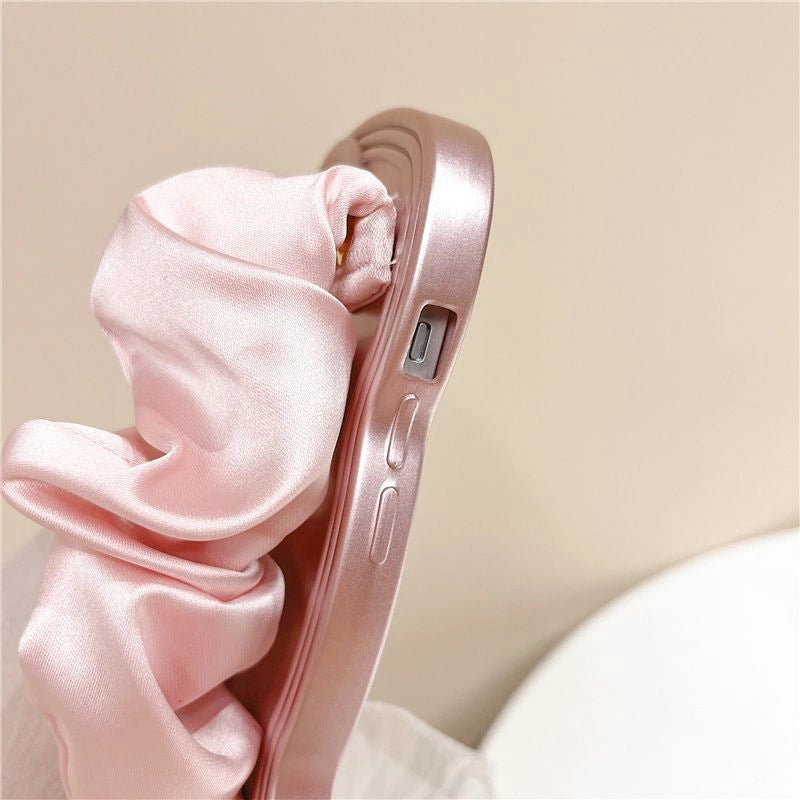 Silk Wristband Liquid Silicone Phone Case – Stylish Grip & Full Protection