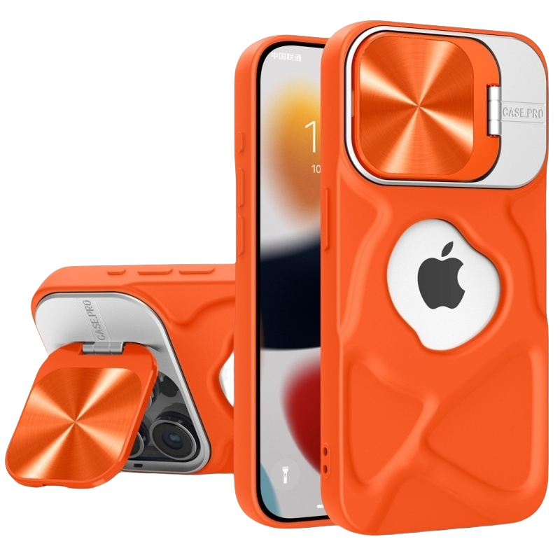 CD Groove Texture，Hidden Lens Stand，MagSafe-Ready iPhone Case
