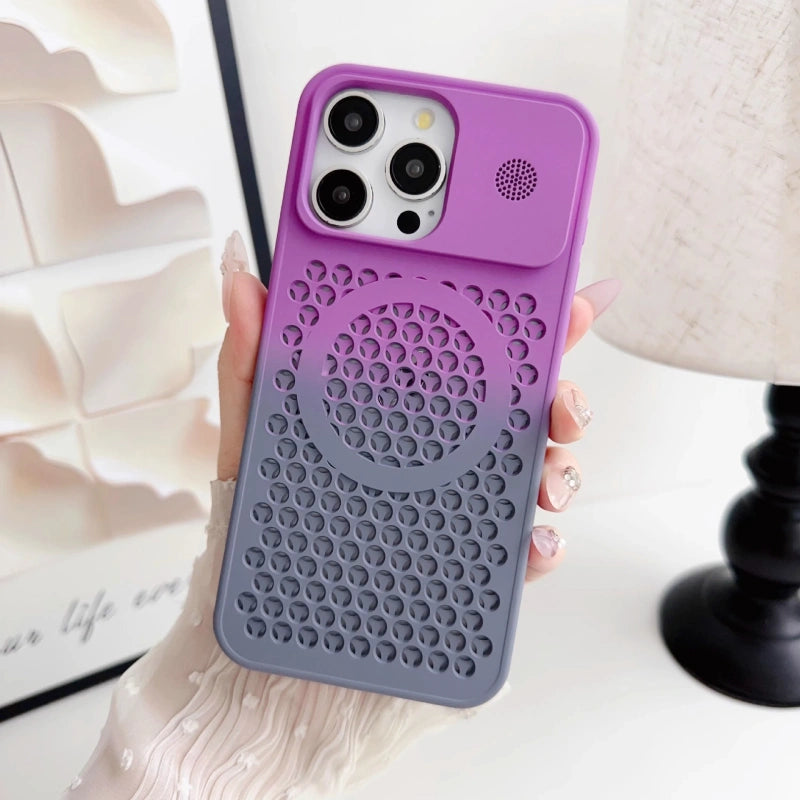 Gradient Cooling iPhone Case with Aromatherapy Slot and MagSafe Support