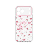FANGCASE iPhone Clear Pink Bow Butterfly Floral Case