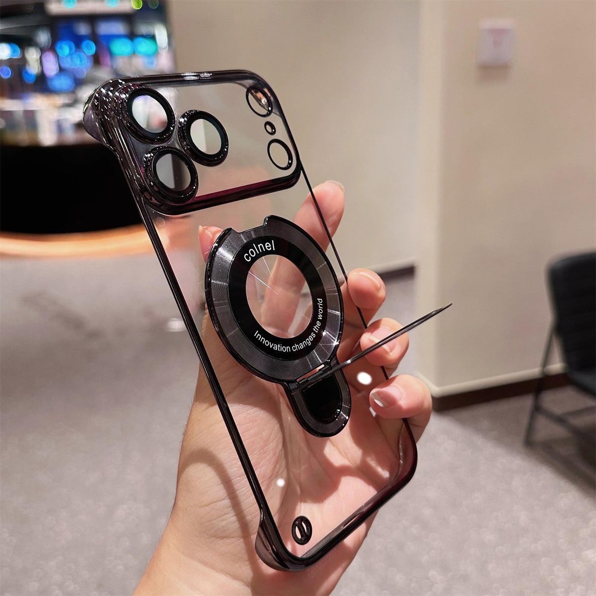 The ultra-thin, borderless MagSafe case with built-in lens protector & hidden stand.